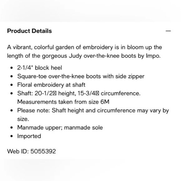 IMPO Judy Over the Knee High Suede Boots Sz 8M Black Embroidered Boho Fa… - Picture 13 of 16